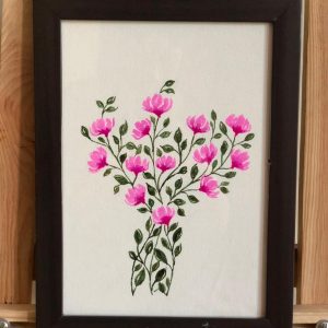 Pink Flowers Canvas Painting