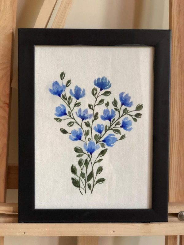 Blue Flowers Canvas Painting