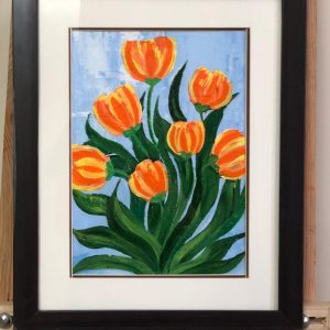 Orange Flowers Canvas Painting