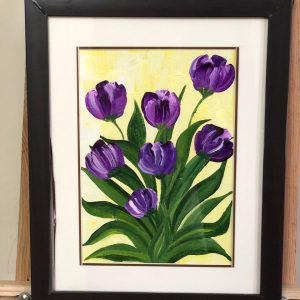 Purple Flowers Canvas Painting