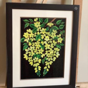 Green Flowers Canvas Painting