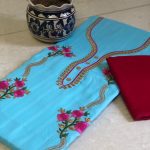 Blue Cotton Traditional Kadai Suit