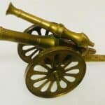 Brass Handmade Vintage 15 inches Dummy Brass Cannon Home Decor Decorative Showpiece (15 Inches)